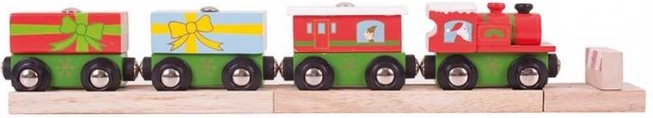 Bigjigs Rail vianočný vláčik s koľajami