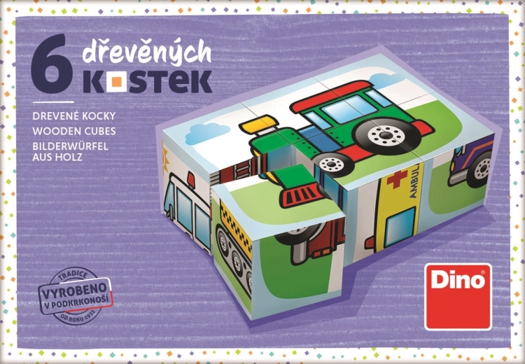 Drevené kocky Doprava – 6 kociek
