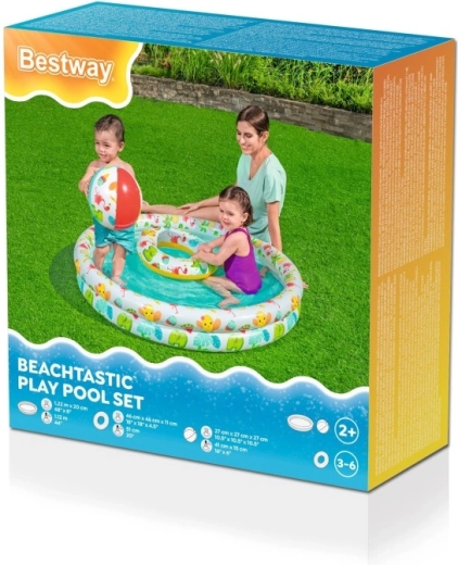 Bestway detský nafukovací bazénik 3 v 1 s loptou a kruhom 122 cm