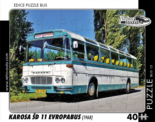 Retro autá puzzle autobus Karosa ŠD 11 Evropabus 1968