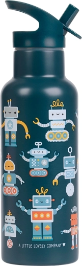 A Little Lovely Company nerezová fľaša na pitie 500 ml roboti