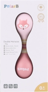 Drevená obojstranná rumba guľa s líškou Polar B