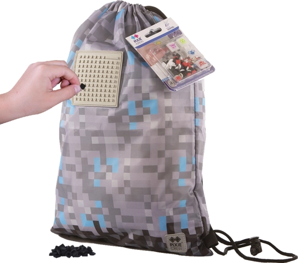 Pixie Crew vak na chrbát Minecraft sivomodrý