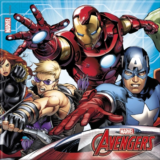 Mighty Avengers papierové obrúsky 33 × 33 cm, 2-vrstvové (20 ks)