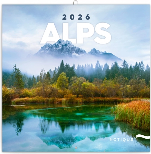 Poznámkový kalendár Alpy 2026