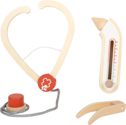 Realistické drevené nástroje na hru na doktora
