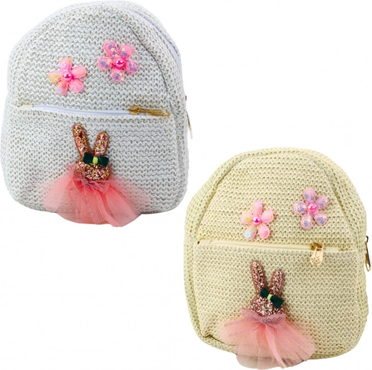 Detský batoh s výšivkou Králiček v šatičkách Kvety