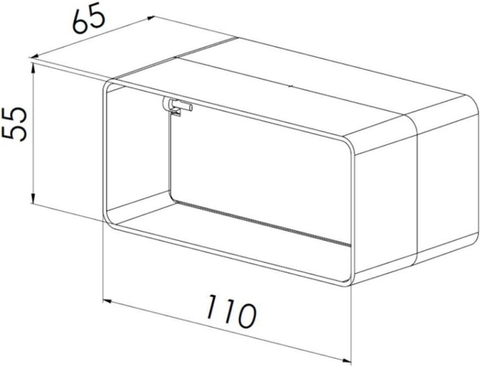 Kompaktné prevedenie pre potrubie 110 × 55 mm