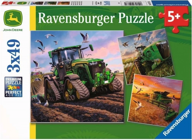 Puzzle RAVENSBURGER John Deere v akcii 3×49 dielikov
