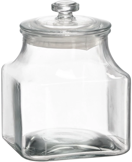 Štvorcová sklenená dóza 2,4 l so skleneným viečkom