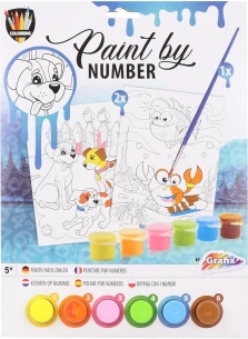 Maľovanie podľa čísel – psy pri mori, sada 2 obrázkov