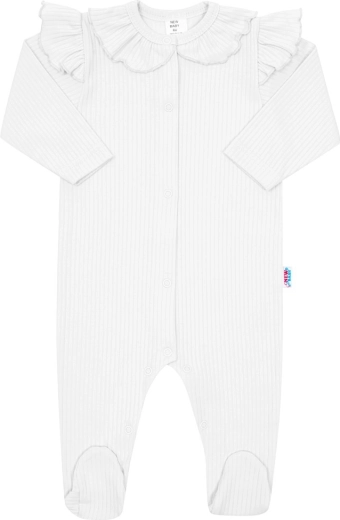 Dojčenský bavlnený overal New Baby Stripes biely 80 (9 – 12 m)