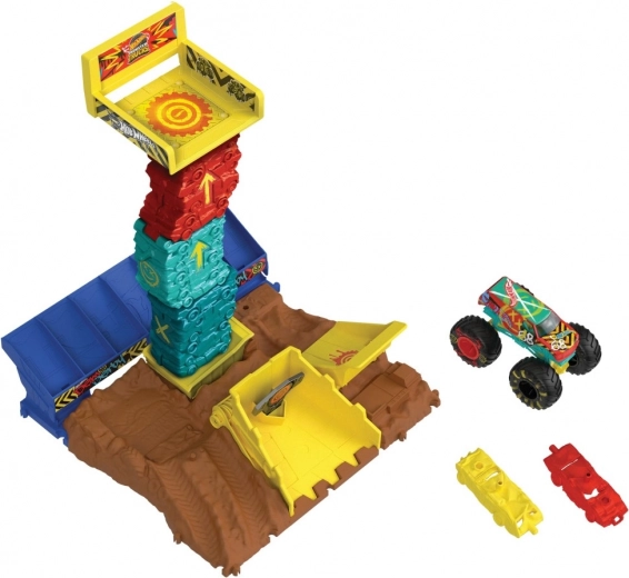 Monster truck a rozdrvené autá v balení