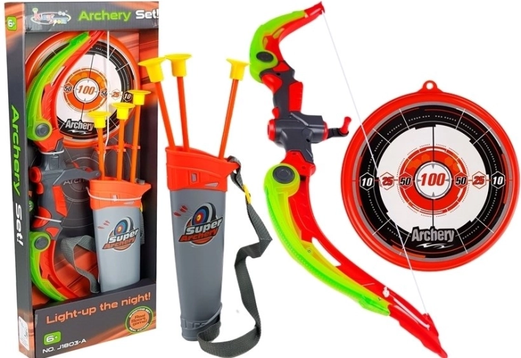 Luk so štítom + 3 šípy s prísavkou Zelený