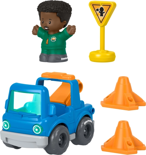 Fisher-Price Little People sada odťahovej služby s autíčkom, figúrkou a doplnkami