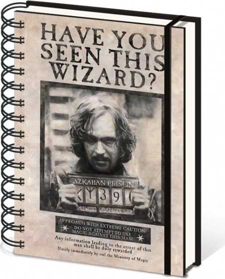 Krúžkový blok A5 linajkovaný – HARRY POTTER (Sirius)