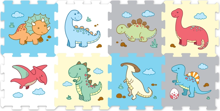 Pěnové puzzle dinosaury - 8 kusov