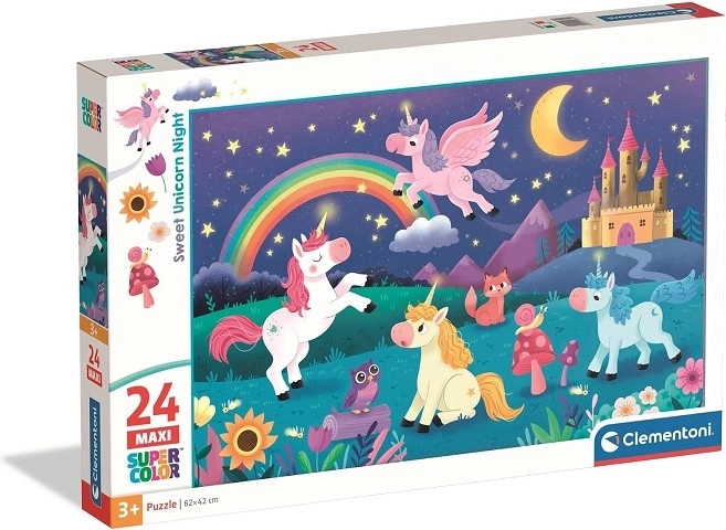 Clementoni maxi puzzle Sladký jednorožec, 24 dielikov