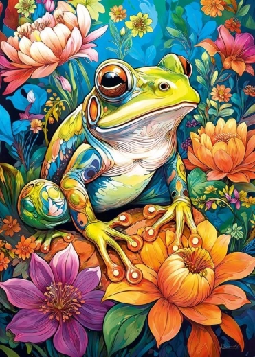 Puzzle Kvetinová Žaba 1000 dielikov