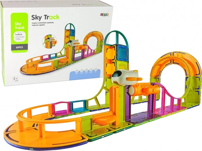 Magnetická stavebnica SKY TRACK – podvesená dráha, 61 dielov