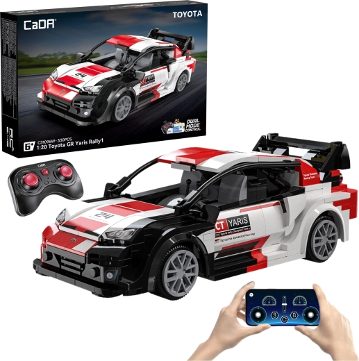 CaDA Toyota GR Yaris Rally1 RC stavebnica – pretekárske auto na diaľkové ovládanie, 330 dielikov