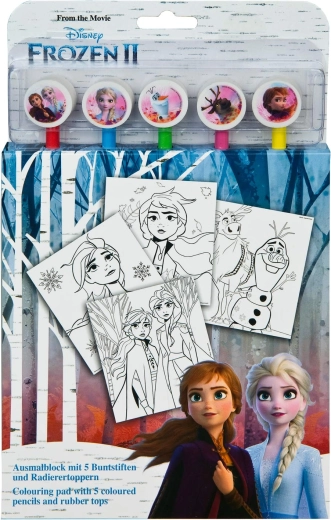 Disney Frozen 2 – omaľovánkový blok s 5 pastelkami