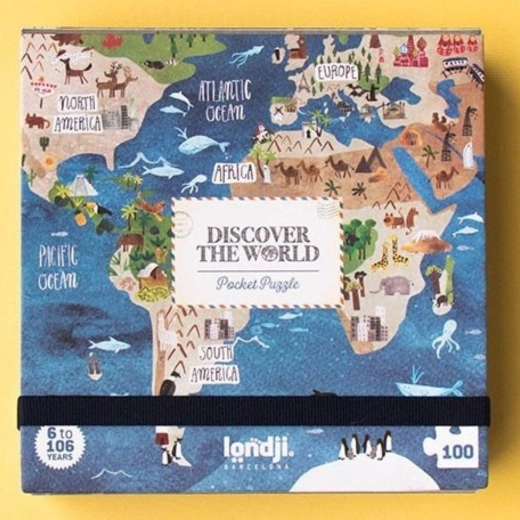 Londji vreckové puzzle Okolo sveta 100 dielikov