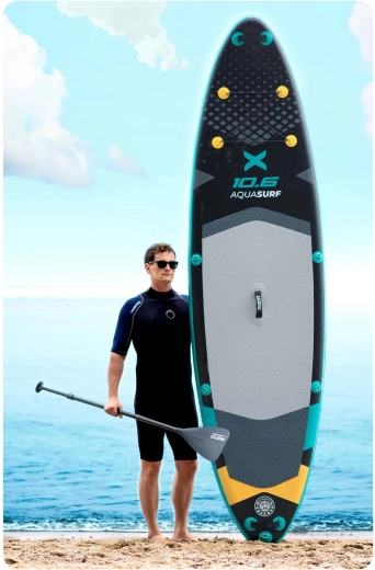 Všetko v balení: pádlo, pumpa, leash aj batoh