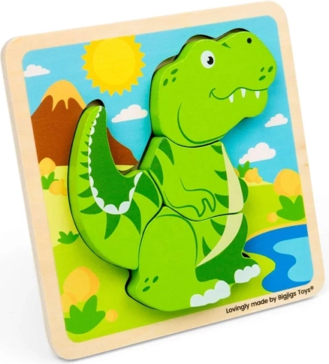 Bigjigs Toys drevené vkladacie puzzle T-Rex