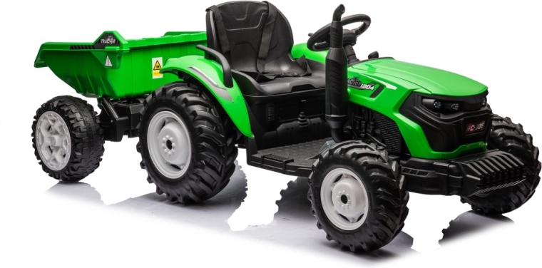 Akumulátorový traktor s prívesom 24V svetlozelený