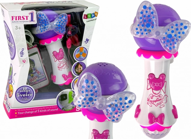 Detský karaoke mikrofón s MP3 a farebnou stuhou