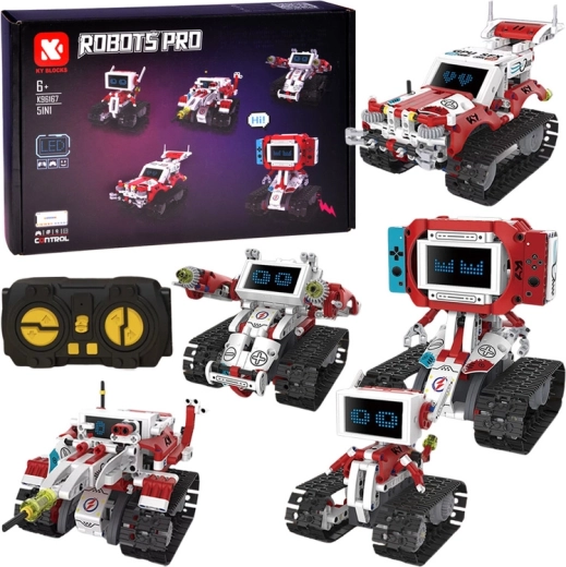 Robots Pro stavebnica robotov 5 v 1 s diaľkovým ovládaním a LED displejom