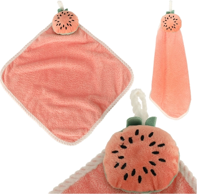 Detský uteráčik do škôlky 30 × 30 cm – ružový melón