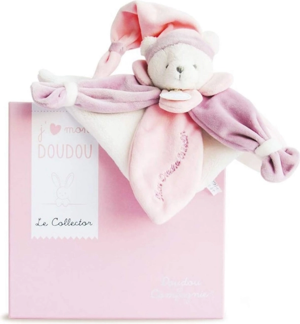 Doudou darčeková sada – ružový plyšový mojkáčik medvedík 24 cm