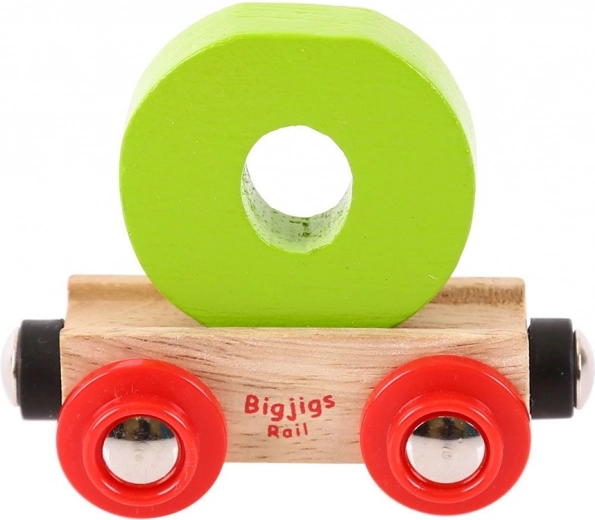 Drevený vláčikodráhový vagónik Bigjigs Rail - písmeno O