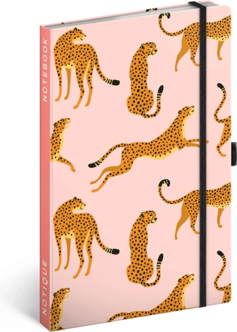 Linajkovaný zápisník s motívom leoparda NOTIQUE 13 × 21 cm