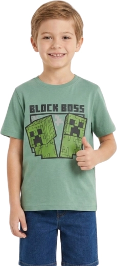 Detské tričko Minecraft creeper zelené