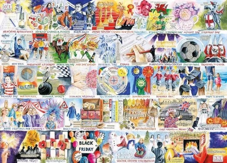 Puzzle Rok strávený vo Veľkej Británii 1000 dielikov