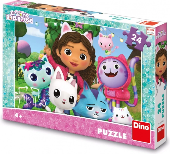 Puzzle Gabbyho domček v záhrade 24 dielikov