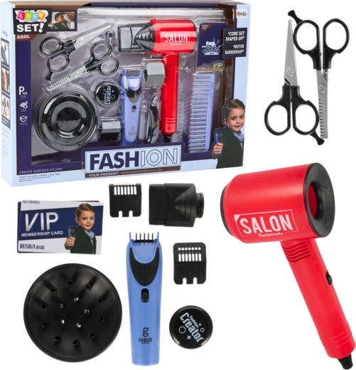 Kadernícka sada pre chlapcov s fénom a príslušenstvom