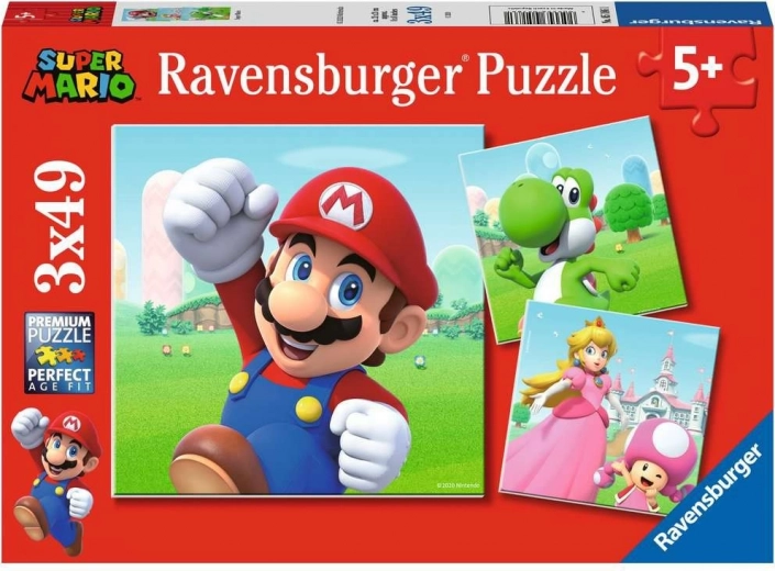 RAVENSBURGER detské puzzle SUPER MARIO 3×49 dielikov