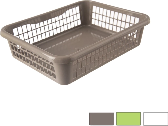 Úložný košík z plastu UH 25,5 × 19,5 × 6,5 cm, mix farieb