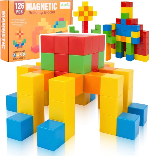 Magnetické stavebné kocky pre deti 126 ks