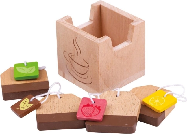 Drevené čajové vrecúška BIGJIGS TOYS do detskej kuchynky