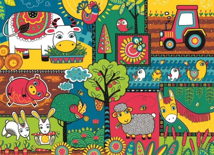 Puzzle Deň na farme 60 dielikov
