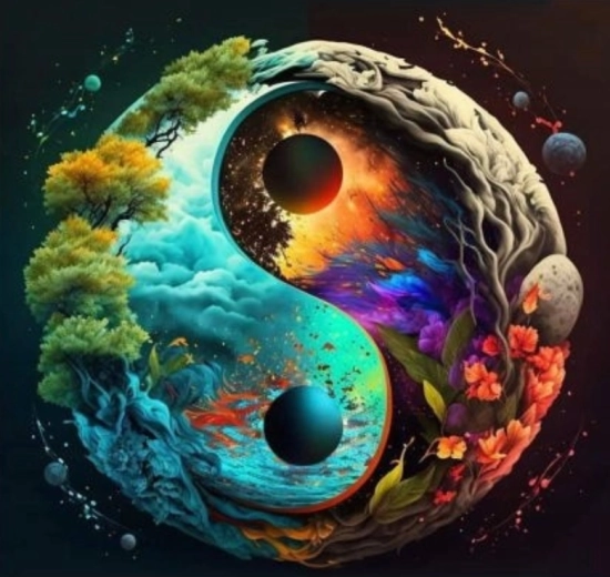 Maľovanie podľa čísiel Yin Yang 40 × 50 cm