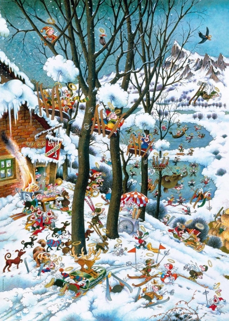 Puzzle Raj v zime 1000 dielikov