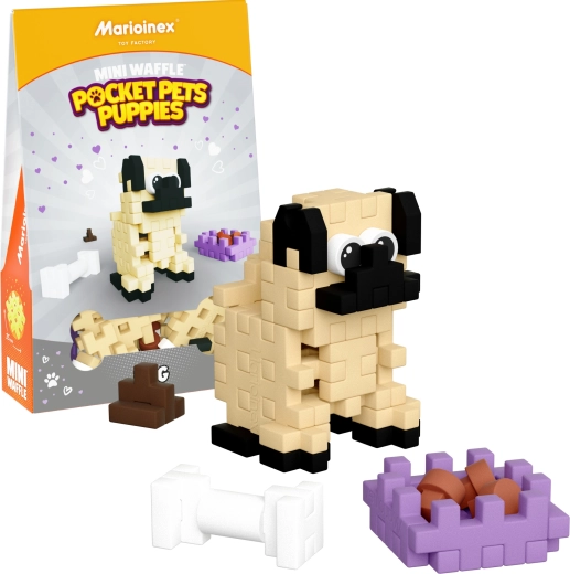 Konštrukčná stavebnica Mini Waffle Pocket Pets – šteniatko mops od Marioinex
