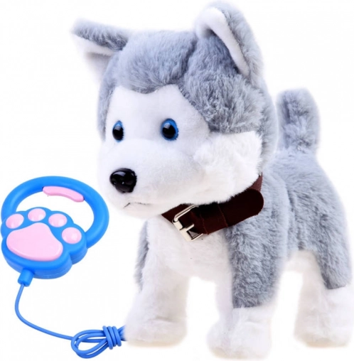 Interaktívny plyšový husky so slučkou a zvukmi