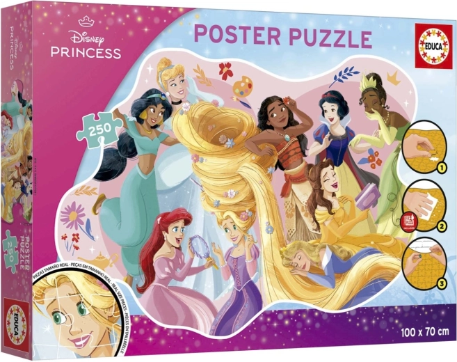 Plagátové puzzle Educa Disney princezné 250 dielikov